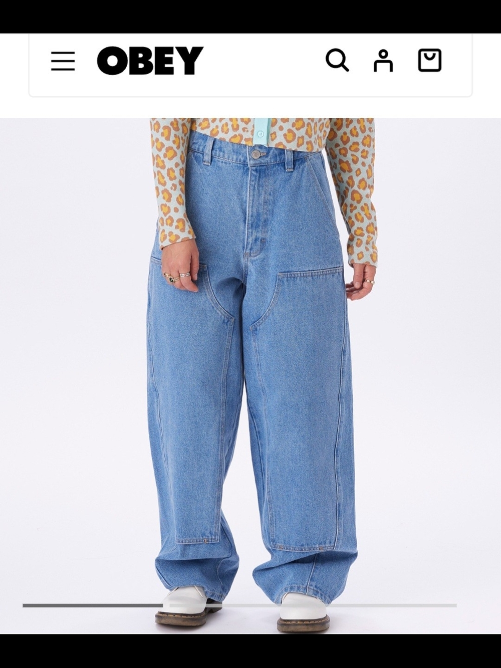 Obey Women's Light Blue Baggy Denim Jeans